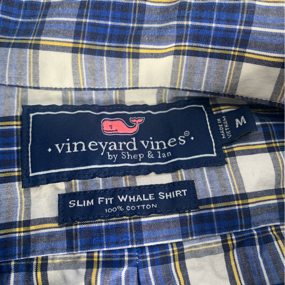 Vineyard Vines Slim Fit Whale Shirt Medium Long Sleeve Button Down - Picture 3 of 5